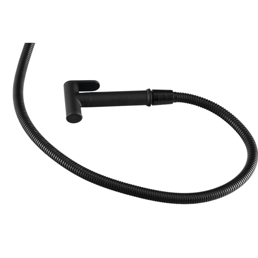 Aqualine - Robinet de bidet avec douchette pour installation encastrée mat noir