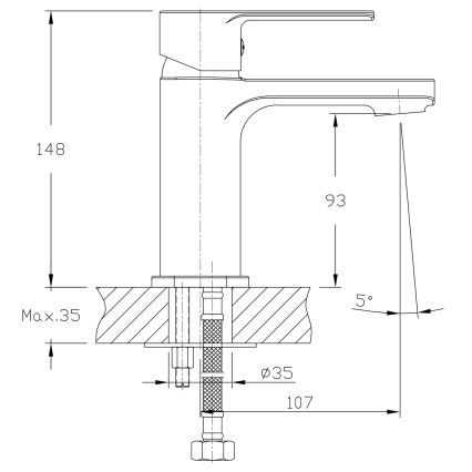 Aqualine - Robinet de lavabo FACTOR chrome brillant
