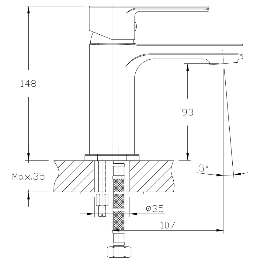 Aqualine - Robinet de lavabo FACTOR chrome brillant
