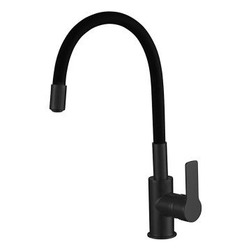 Aqualine - Robinet d'évier avec bras flexible LORE mat noir
