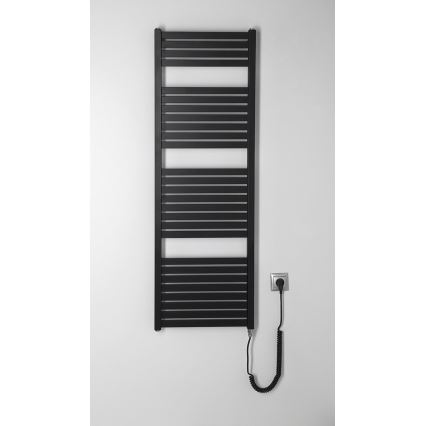 Aqualine - Sèche-serviettes électrique TONDI-E 500 W 133 x 45 cm noir mat