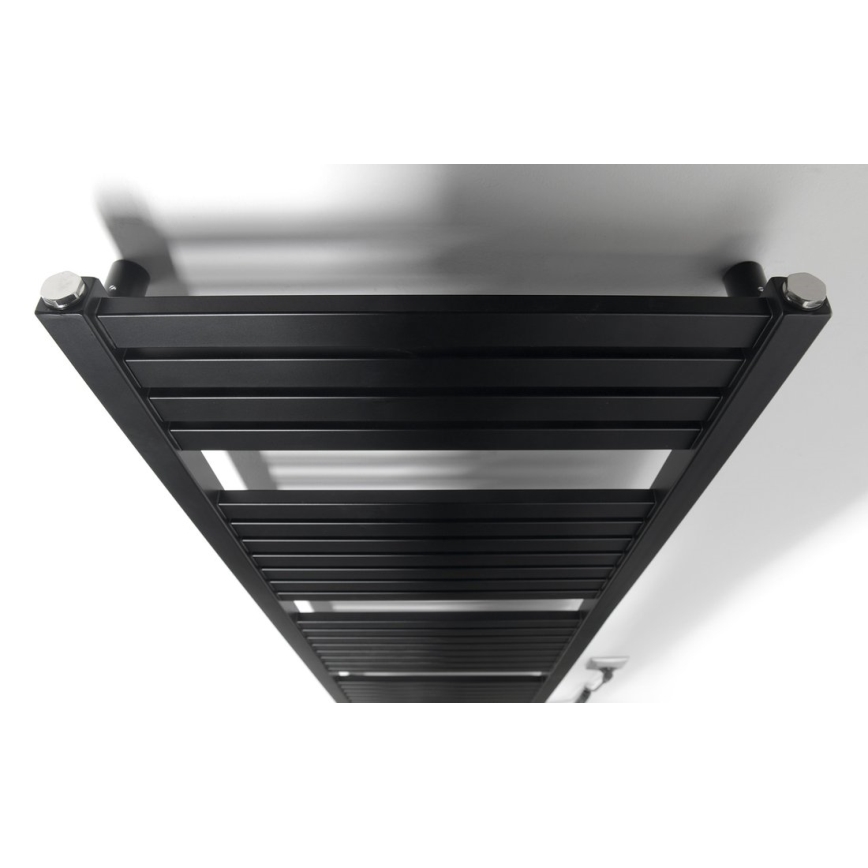Aqualine - Sèche-serviettes électrique TONDI-E 500 W 133 x 45 cm noir mat