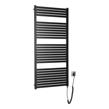 Aqualine - Sèche-serviettes électrique TONDI-E 600W 133x60 cm noir mat