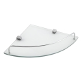 Aqualine - Tablette d'angle de douche RUMBA transparent verre/chrome brillant