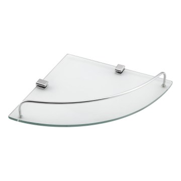 Aqualine - Tablette d'angle de douche RUMBA transparent verre/chrome brillant