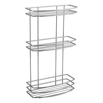 Aqualine - Tablette murale de douche à trois niveaux CHROME LINE chrome brillant