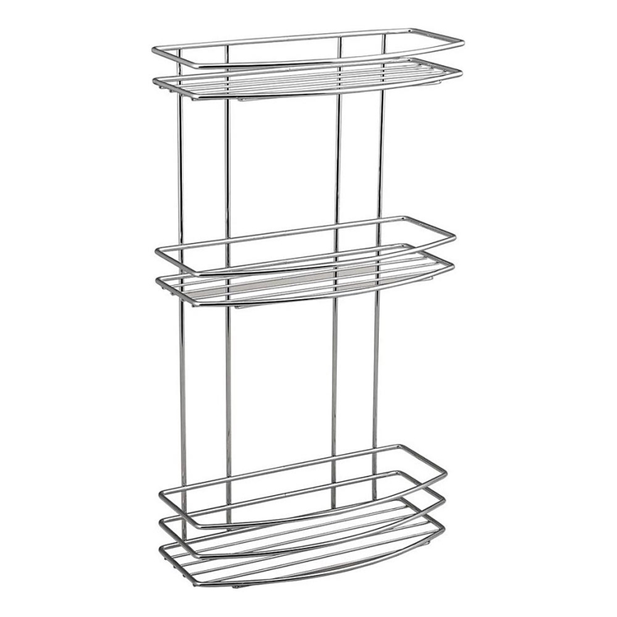Aqualine - Tablette murale de douche à trois niveaux CHROME LINE chrome brillant