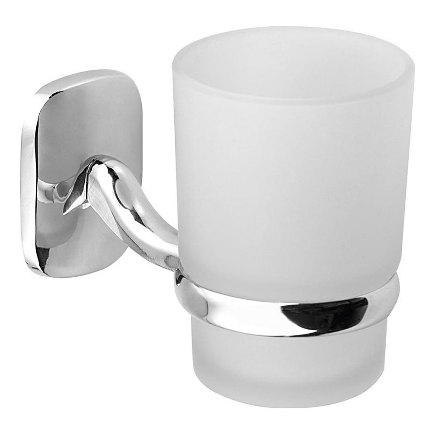 Aqualine - Tandenborstelhouder voor aan de muur RUMBA melkachtig glas/glanzend chroom