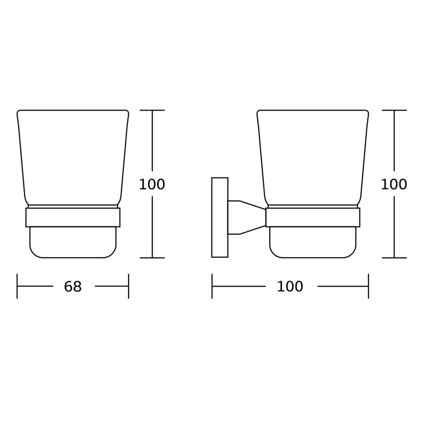 Aqualine - Tandenborstelhouder voor aan de muur SAMBA melkachtig glas/mat zwart