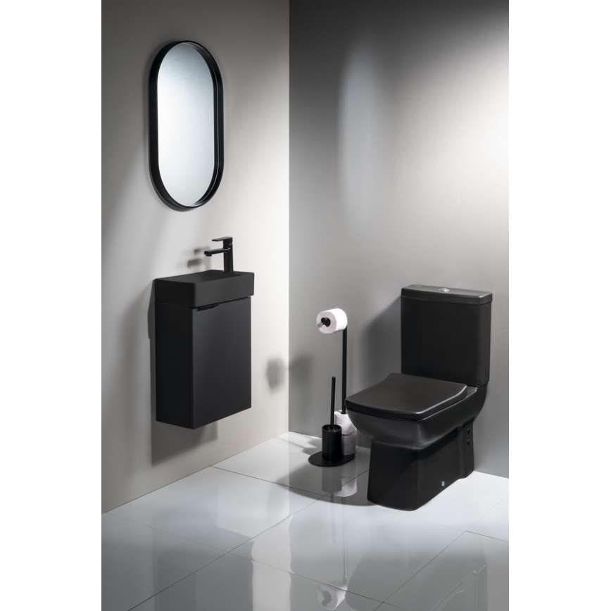 Aqualine - Toiletpapier en toiletborstelhouder SAMBA zwart