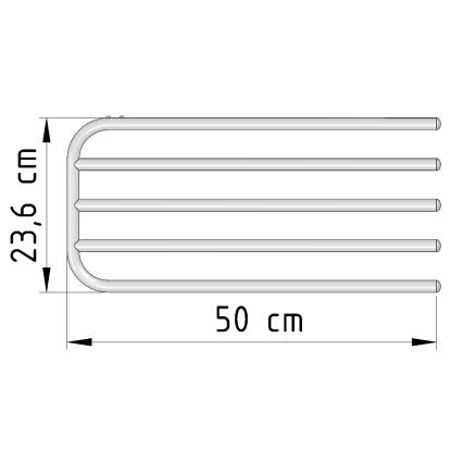 Aqualine - Towel rails voor heating element 50 cm wit