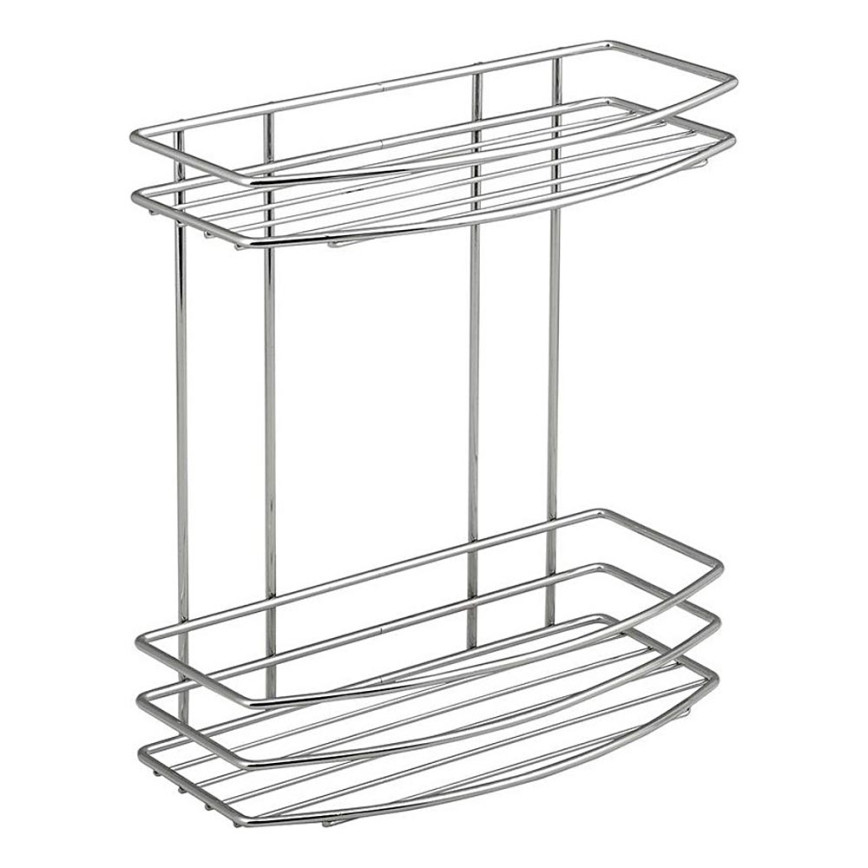 Aqualine - Tweelaagse douchewandplank CHROOM LINE glanzend chroom