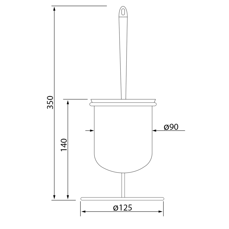 Aqualine - Vrijstaande toiletborstel SIMPLE LINE wit/glanzend chroom
