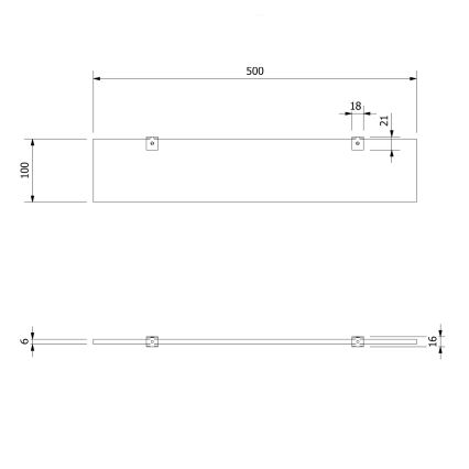 Aqualine - Wandplank SAMBA 50 cm