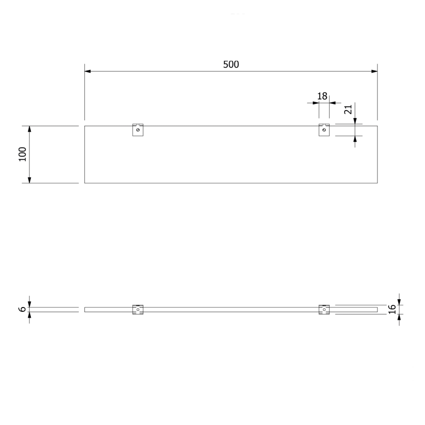 Aqualine - Wandplank SAMBA 50 cm