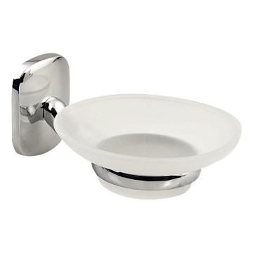 Aqualine - Wandzeepbakje  RUMBA melkachtig glas/glanzend chroom