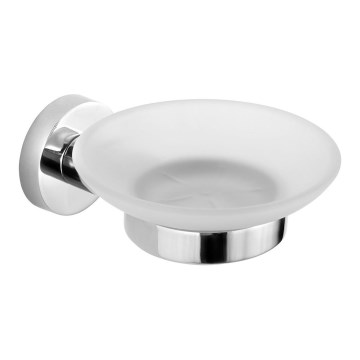 Aqualine - Wandzeepbakje  SAMBA melkachtig glas/glanzend chroom