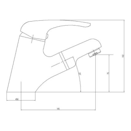 Aqualine - Wastafelmengkraan KASIOPEA 14,2 cm glanzend chroom
