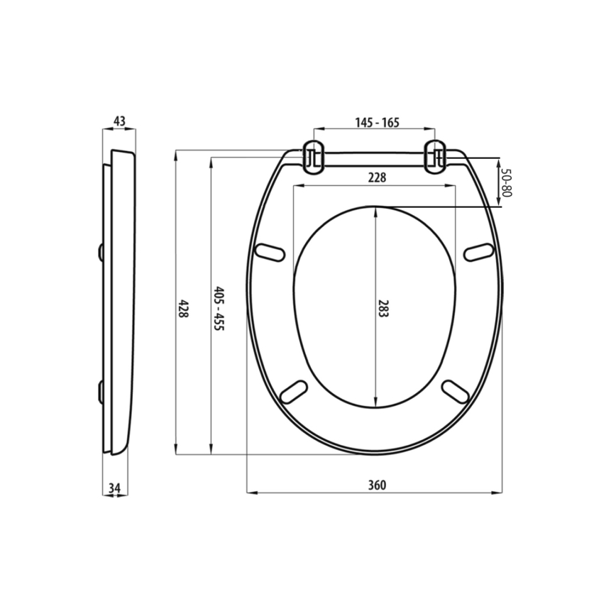 Aqualine - Wc-bril FIXET wit
