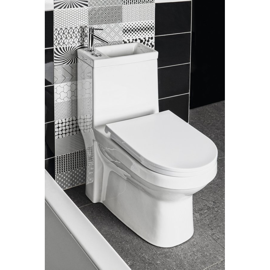 Aqualine - WC combiné avec lave-mains HYGIE céramique/blanc