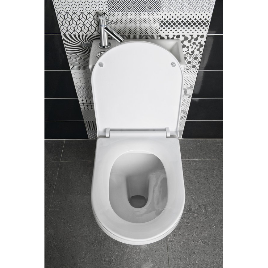 Aqualine - WC combiné HYGIE avec lavabo, céramique/blanc