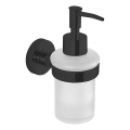 Aqualine - Zeepdispenser voor aan de muur SAMBA 150 mat melkachtig glas/mat zwart