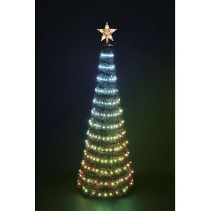 Arbre de Noël avec guirlande LED RVB 234xLED/16 modes 1,5m + télécommande