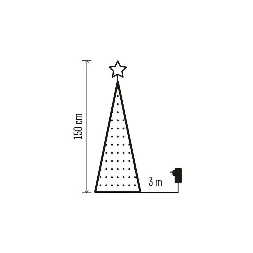 Arbre de Noël avec guirlande LED RVB 234xLED/16 modes 1,5m + télécommande