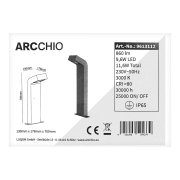 Arcchio - LED Buitenzuil VAVARA LED/9,6W/230V IP65 beton