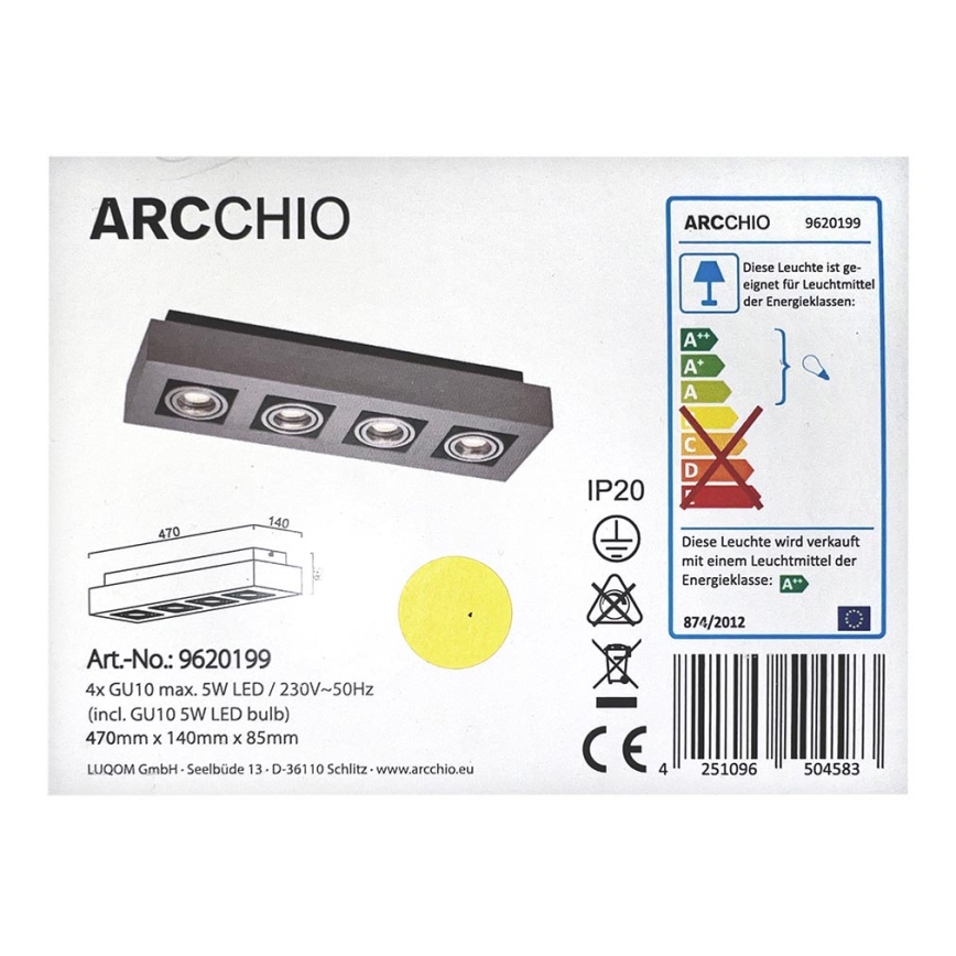 Arcchio - LED Spot VINCE 4xGU10/5W/230V