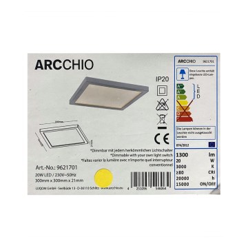 Arcchio - Plafonnier à intensité variable SOLVIE LED/20W/230V