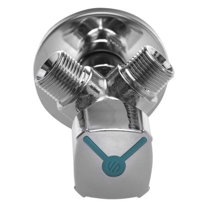 Arco - Gecombineerd hoekventiel met twee aftakkingen A-80 glanzend chroom