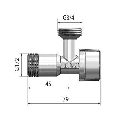 Arco - Robinet pour lave-linge chromé brillant