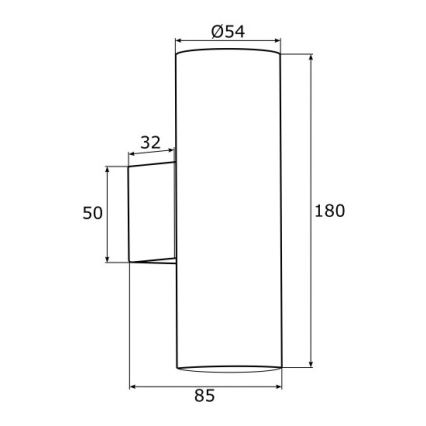 Argon 0909 - Applique murale MITOS 2xGU10/5W/230V noir