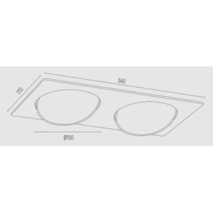 Argon 1046 - Inbouwverlichting OLIMP 2xGU10-AR111/12W/230V wit