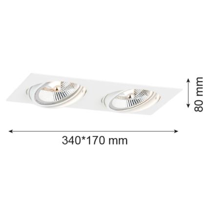 Argon 1046 - Luminaire encastrable OLIMP 2xGU10-AR111/12W/230V blanc