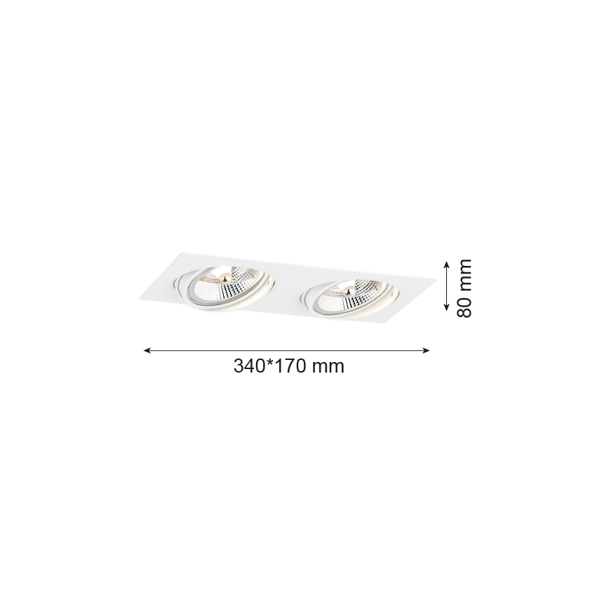 Argon 1046 - Luminaire encastrable OLIMP 2xGU10-AR111/12W/230V blanc