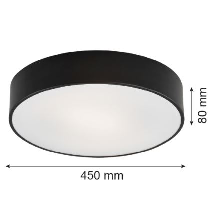 Argon 1186 - Plafondlamp DARLING 3xE27/15W/230V dia. 45 cm zwart