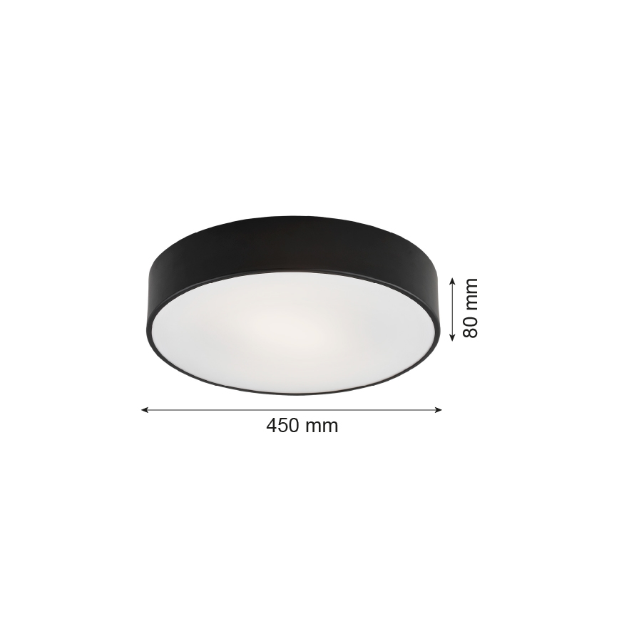 Argon 1186 - Plafondlamp DARLING 3xE27/15W/230V dia. 45 cm zwart