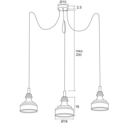 Argon 1354 - Suspension LED avec fil TULUZA 3xLED/5W/230V