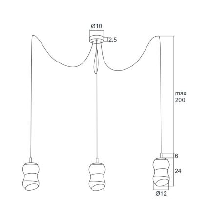 Argon 1357 - Suspension LED avec fil GARDA 3xLED/5W/230V