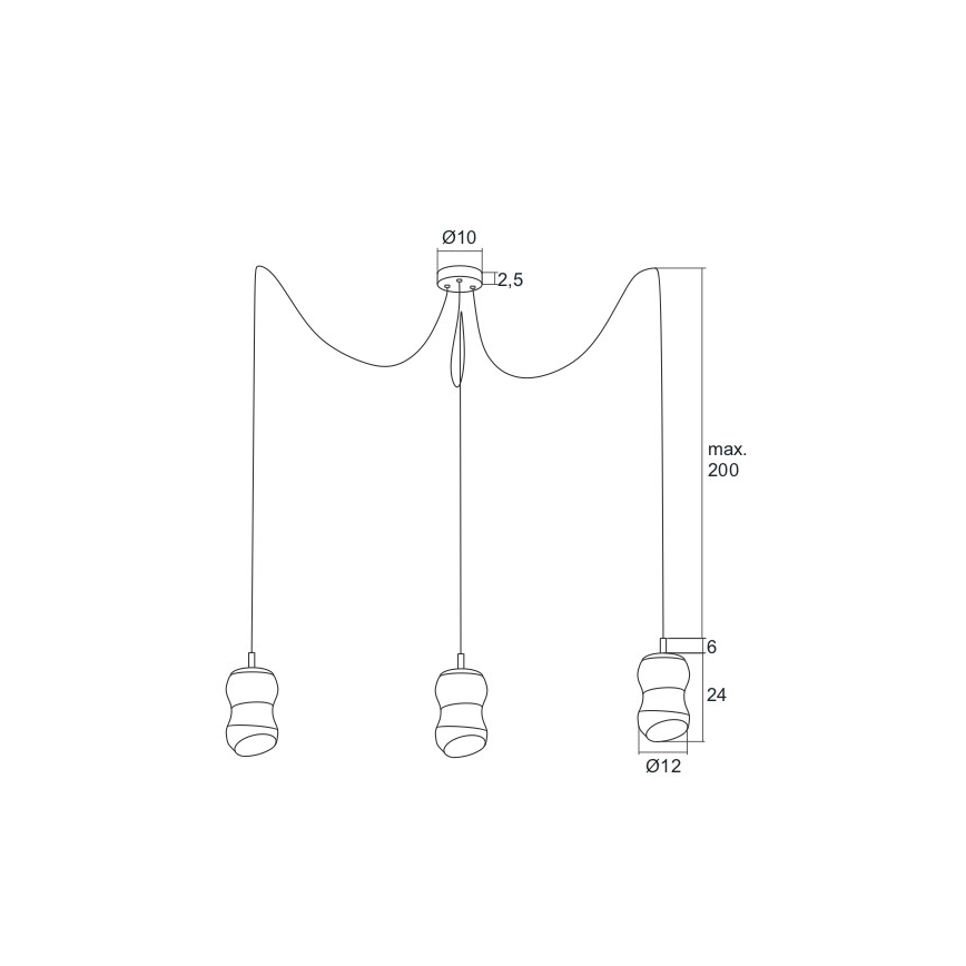 Argon 1357 - Suspension LED avec fil GARDA 3xLED/5W/230V