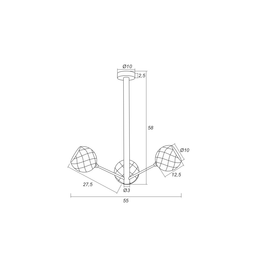 Argon 1358 - Suspension LED avec tige BELLUNO 3xLED/5W/230V