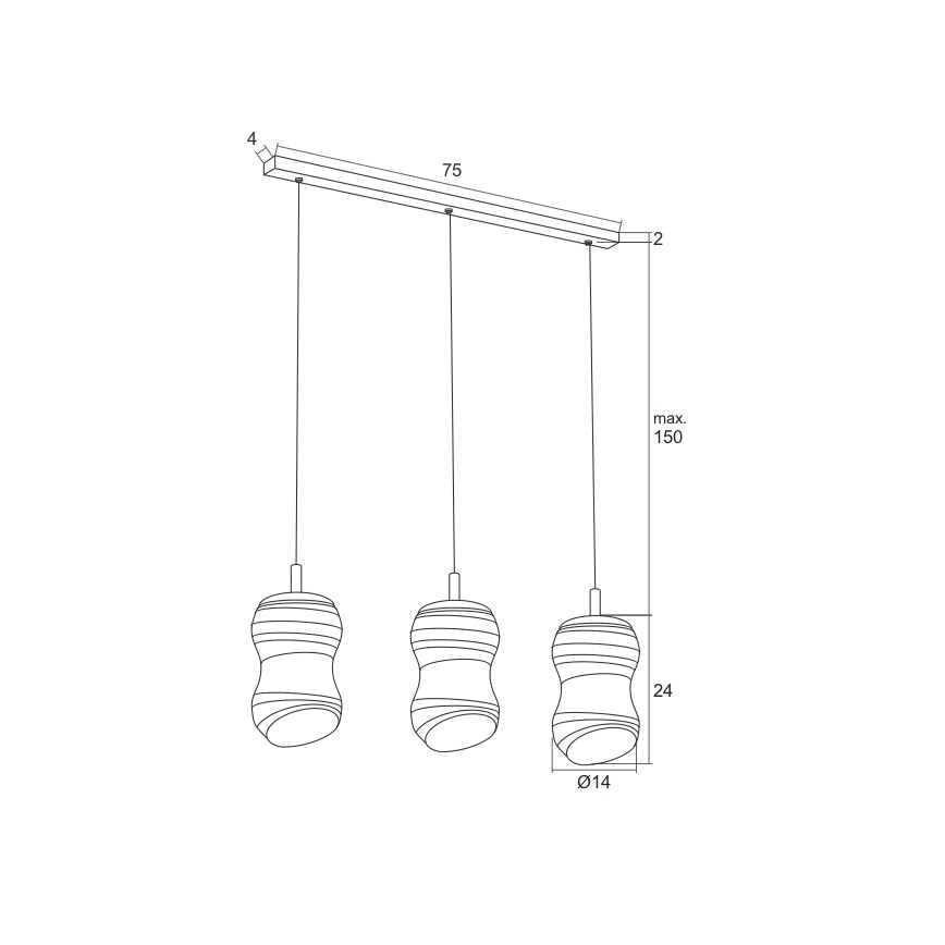 Argon 1366 - Suspension LED avec fil COMO 3xLED/5W/230V