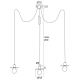 Argon 1376 - Hanglamp aan een koord CORSO 3xE27/15W/230V wit