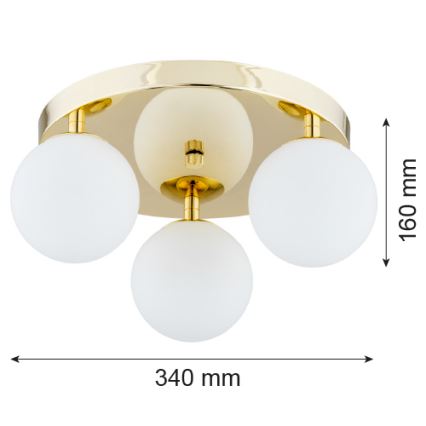 Argon 1413 - Plafonnier de salle de bain FLAVIO 3xE14/7W/230V