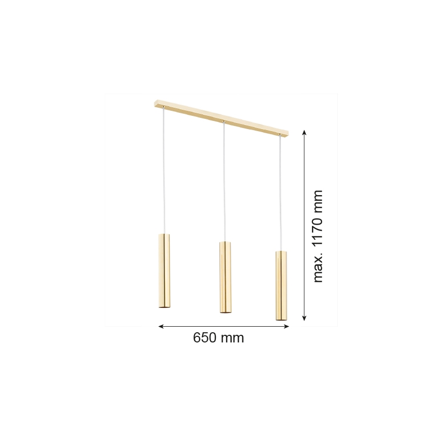 Argon 1443 - Suspension filaire GOMERA 3xGU10/5W/230V laiton