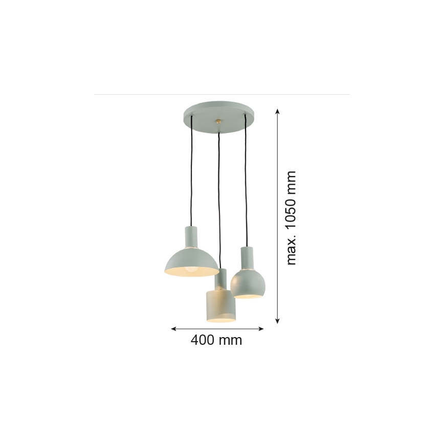 Argon 1470 - Suspension filaire SINES 3xE27/15W/230V vert