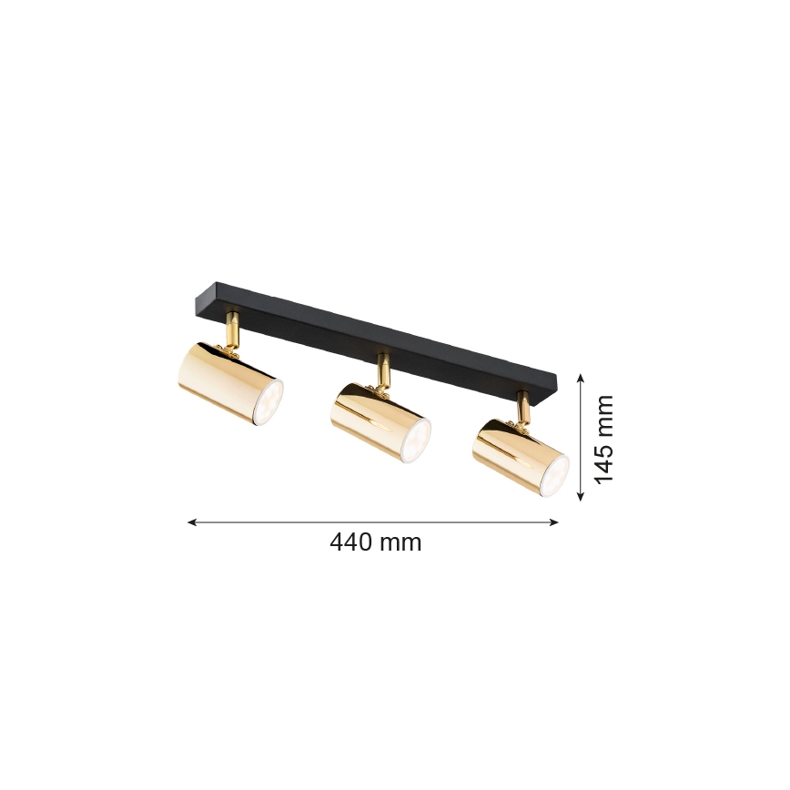 Argon 1474 - Spot LAGOS 3xGU10/5W/230V messing / zwart
