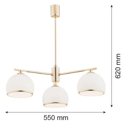 Argon 1488 - Hanglamp aan een paal MARBELLA 3xE27/15W/230V messing